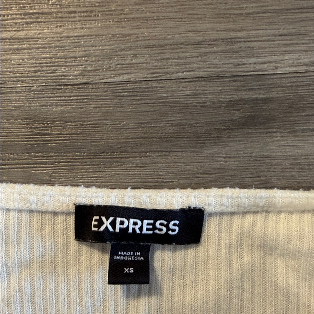 Express White Ribbed Wrap Bodysuit - Picture 2 of 2